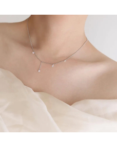 Minimalism Beads Chain Plating Zircon Titanium Steel Necklace CA07830633