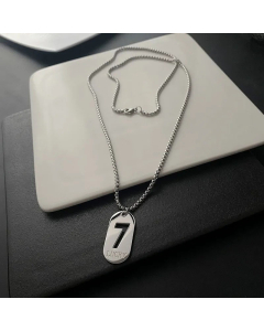Casual Square Letter Number 7 Titanium Steel Sweater Chain CA07830648