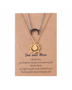 1 Set Fashion Sun Moon Plating Pendant Stainless Steel Titanium Steel Polishing Necklace CA07830650