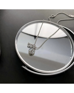 Fashion Round Letter B Titanium Steel Plating Pendant Necklace CA07830653