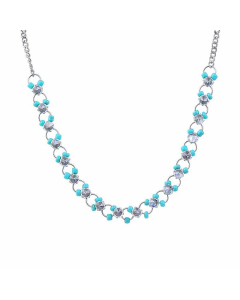Fashion Geometric Plating Beads Zircon Titanium Steel Necklace CA07830656-Necklace-White