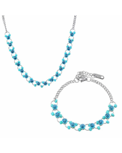 Fashion Geometric Plating Beads Zircon Titanium Steel Necklace CA07830656
