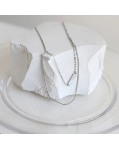 Minimalism Solid Color Chain Titanium Steel Plating Necklace CA07830659