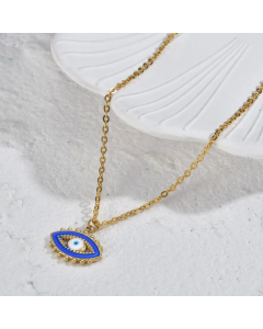 Sweet Heart Shape Eye Ferris Wheel Pendant Stainless Steel Enamel Necklace CA07830671
