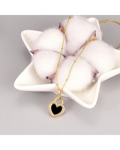 Vintage Heart Shape Titanium Steel Plating Pendant Necklace CA07830673