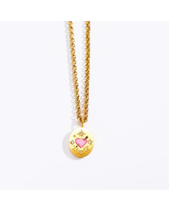 Fashion Spider Bee Shell Love Plating Inlay Artificial Diamond Stainless Steel Pendant Necklace CA07830680