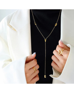 Retro Love Sweater Chain Titanium Steel Plating Necklace CA07830683