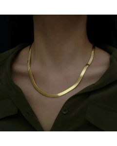 Hip-Hop Solid Color Snake Chain Stainless Steel Titanium Steel Plating Necklace CA07830689