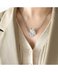 Minimalism Leaves Pendent Titanium Steel Plating Necklace CA07830691