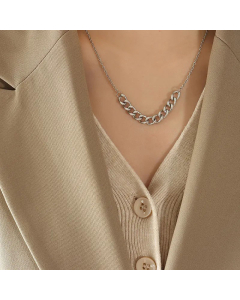 Minimalism Geometric Chain Titanium Steel Plating Necklace CA07830693