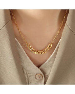 Minimalism Geometric Chain Titanium Steel Plating Necklace CA07830693