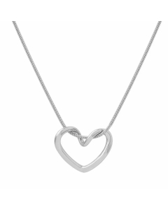 Hollow Out Heart Shape Titanium Steel Plating Chain Pendant Necklace CA07830700