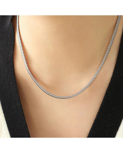 Plain Solid Color Snake Chain Titanium Steel Plating Necklace CA07830702