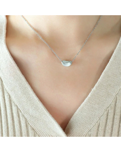Classic Style Solid Color Bean Pendent Titanium Steel Plating Necklace CA07830703