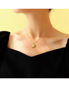Daily Style Sun Titanium Steel Plating Pendant Necklace CA07830706