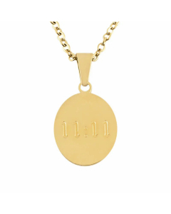 Letter Number Oval Pendent Stainless Steel Plating Necklace CA07830712