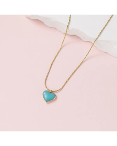 Sweet Heart Shape Titanium Steel Enamel Plating Pendant Necklace CA07830714