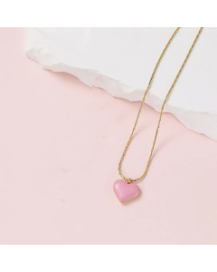 Sweet Heart Shape Titanium Steel Enamel Plating Pendant Necklace CA07830714