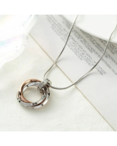Casual Circle Polishing Plating Inlay Diamond Pendant Stainless Steel Titanium Steel Necklace CA07830724