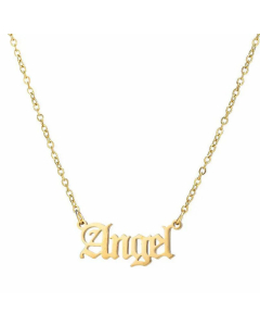 Fashion Angel Letter Pendent Stainless Steel Plating Necklace CA07830741