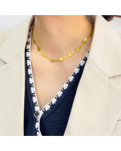 Round Solid Color Stainless Steel Choker Titanium Steel Plating Necklace CA07830743