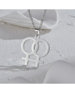 Hollow Out Symbol Pendant Stainless Steel Plating Necklace CA07830753