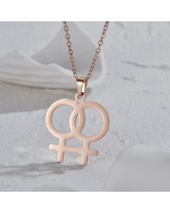 Hollow Out Symbol Pendant Stainless Steel Plating Necklace CA07830753
