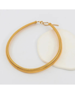 Hip-Hop Solid Color Snake Choker Stainless Steel Plating Necklace CA07830756