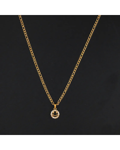 Fashion Smiley Face Hollow Out Inlay Zircon Pendant Stainless Steel Necklace CA07830763
