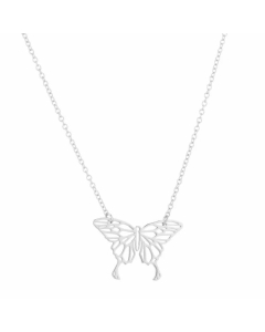 Hollow Out Butterfly Pendant Stainless Steel Plating Necklace CA07830765