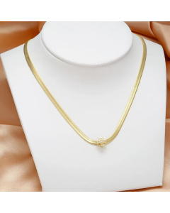 Minimalism Geometric Plating Zircon Choker Stainless Steel Necklace CA07830767