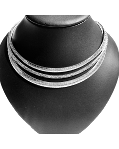 Fashion Cross Plating Choker Stainless Steel Necklace CA07830768-03-Steel Color-6mm