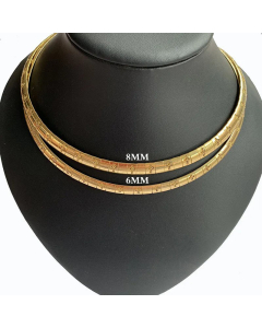 Fashion Cross Plating Choker Stainless Steel Necklace CA07830768-01-Gold Color-8mm
