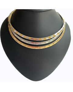 Fashion Cross Plating Choker Stainless Steel Necklace CA07830768-01-Steel Color-8mm