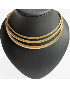 Fashion Cross Plating Choker Stainless Steel Necklace CA07830768-02-Gold Color-8mm