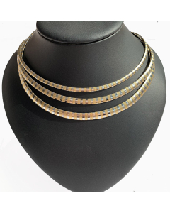Fashion Cross Plating Choker Stainless Steel Necklace CA07830768-02-Multi-color-8mm