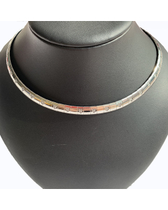 Fashion Cross Plating Choker Stainless Steel Necklace CA07830768-04-Steel Color-8mm