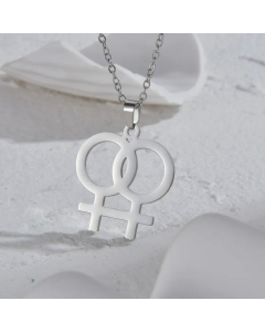 Fashion Symbol Plating Pendant Stainless Steel Necklace CA07830776