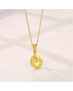 Fashion Fish Tail Plating Inlay Zircon Pendant Stainless Steel Titanium Steel Necklace CA07830785
