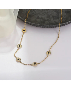 Fashion Round Plating Inlay Acrylic Stainless SteelNecklace CA07830800