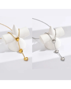 Casual Heart Shape Pendant Stainless Steel Polishing Plating Necklace CA07830802