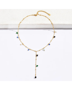 Multicolor Round Dots Stainless Steel Beaded Handmade Pendant Necklace CA07830804