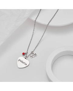 Preppy Style Letter Heart Shape Stainless Steel Plating Inlay Artificial Rhinestones Pendant Necklace CA07830806