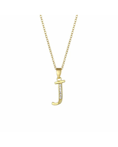 Minimalism Letter Inlay Zircon Pendant Stainless Steel Titanium Steel Plating Necklace CA07830808