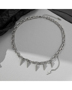 Hip-Hop Layered Geometric Stainless Steel Polishing Necklaces CA07830825