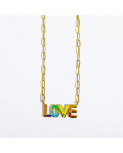 Colorful LOVE MAMA Letter Pendent Titanium Steel Plating Necklace CA07830828