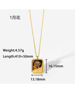 Sweet Flower Plating Pendant Stainless Steel Titanium Steel Necklace CA07830830