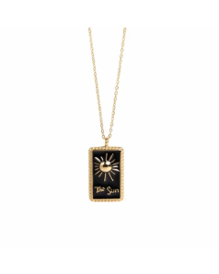 Retro Sun Square Pendant Titanium Steel Plating  Necklace CA07830833