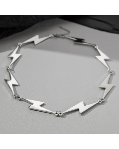 Casual Lightning Chain Titanium Steel Polishing Necklace CA07830839