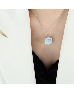 Fashion Round Pendent Titanium Steel Plating Stainless Steel Necklace CA07830841